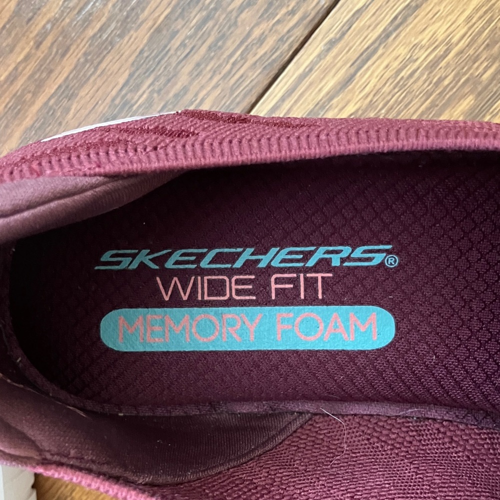 Skechers Burgundy Patterned Slip-Ons - Picture 5 of 5